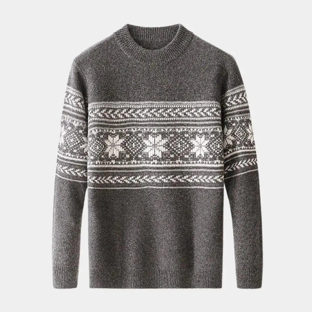 100% Wool Fair Isle Pullover Sweater Jumper - Cross & Crown