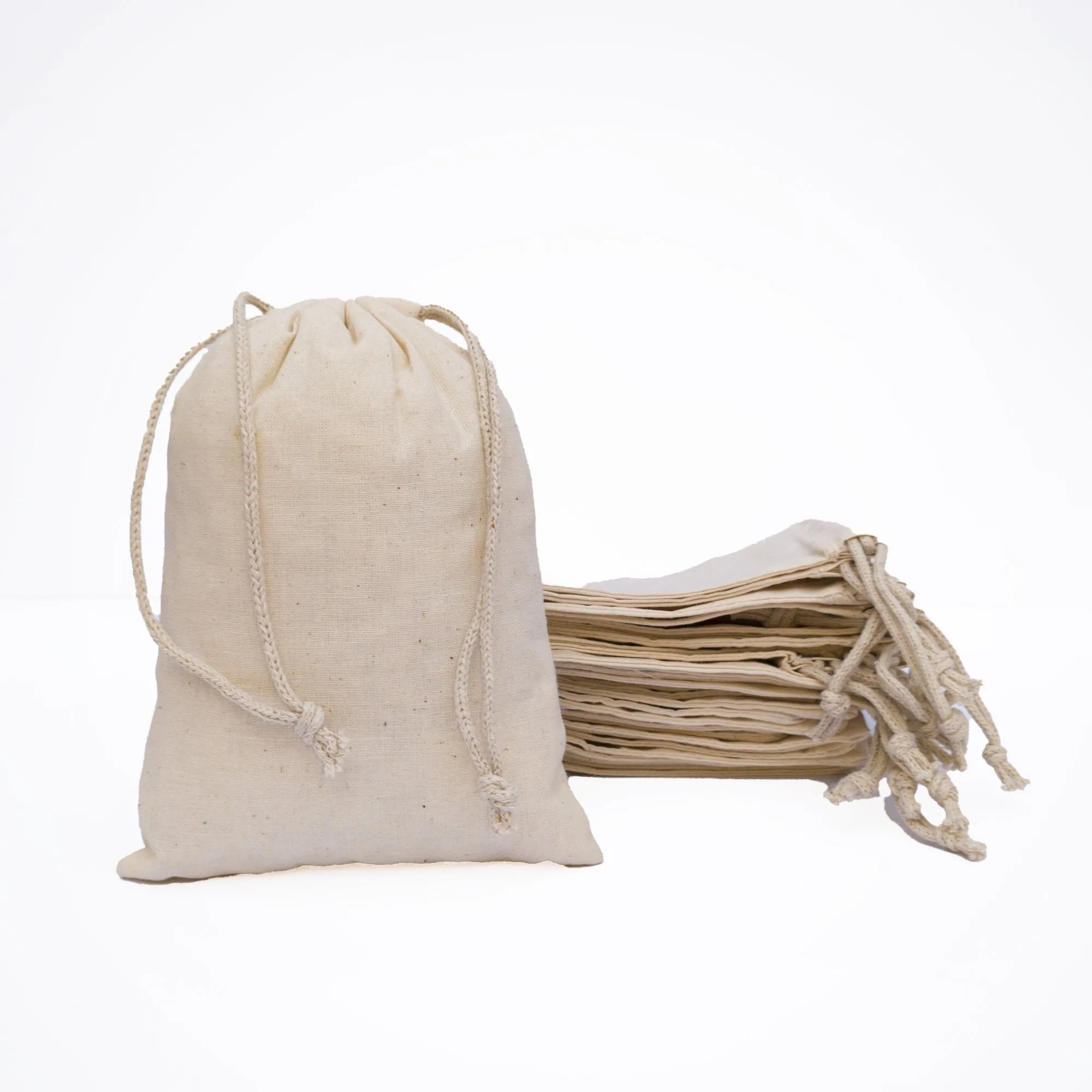 20x24 inch Natural Cotton  Double Drawstring Bags