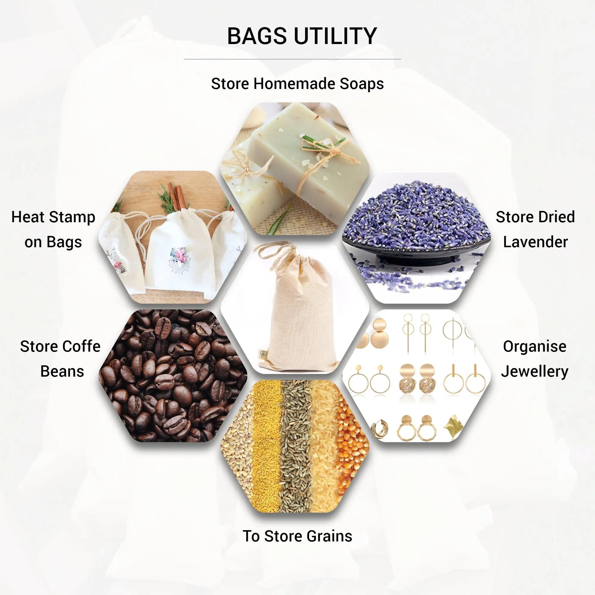 5x8 Inch Single Drawstring Bags