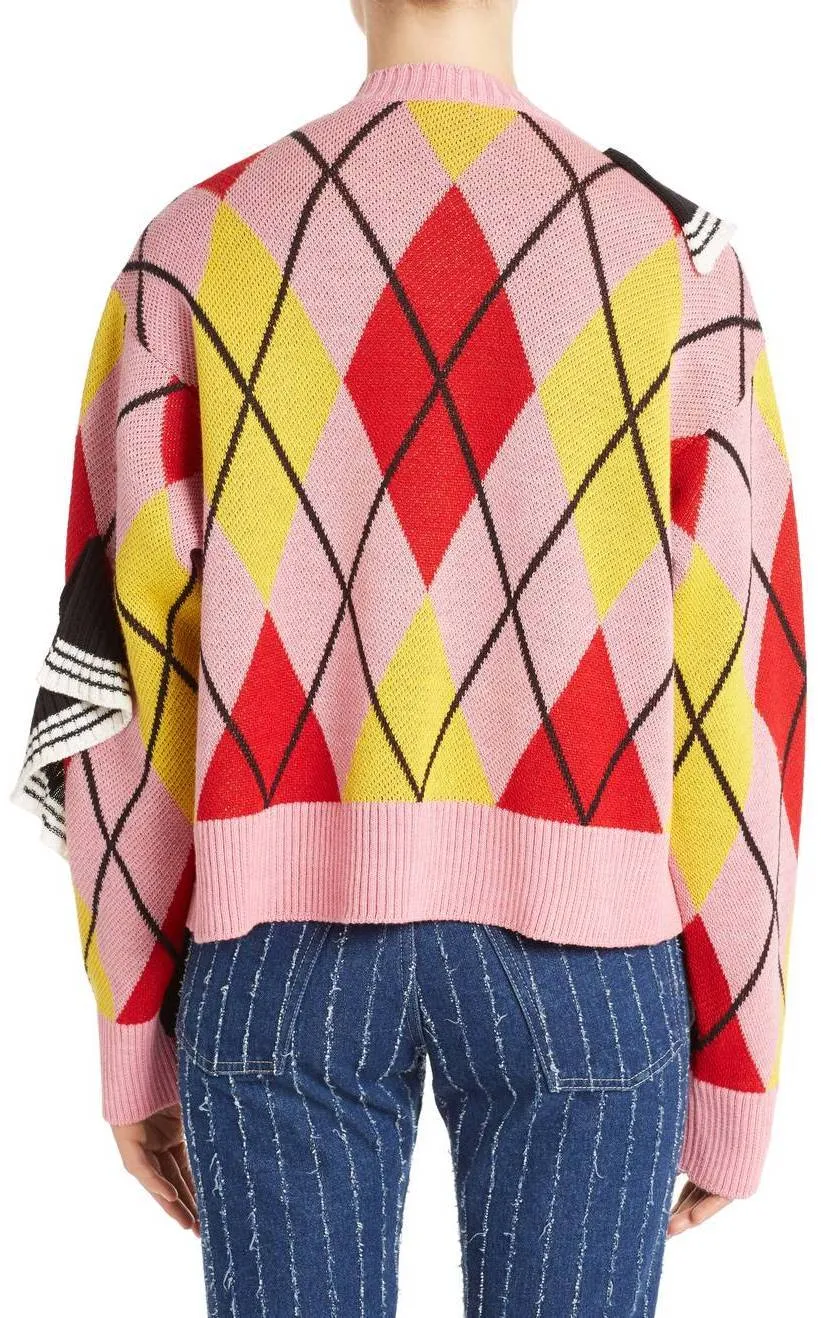 Argyle Ruffle Sweater