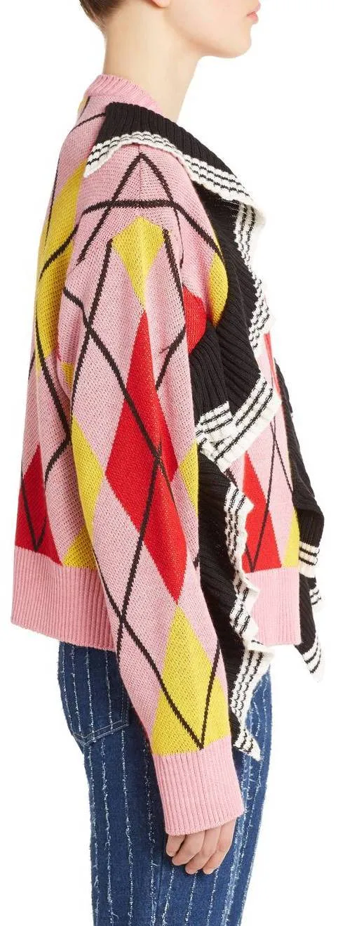 Argyle Ruffle Sweater