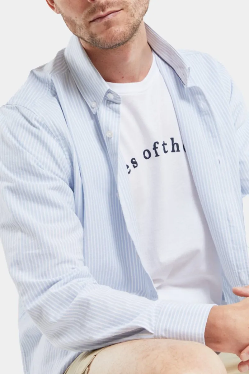 Armor Lux ML Oxford Stripe Shirt (Blue Sky / Milk)