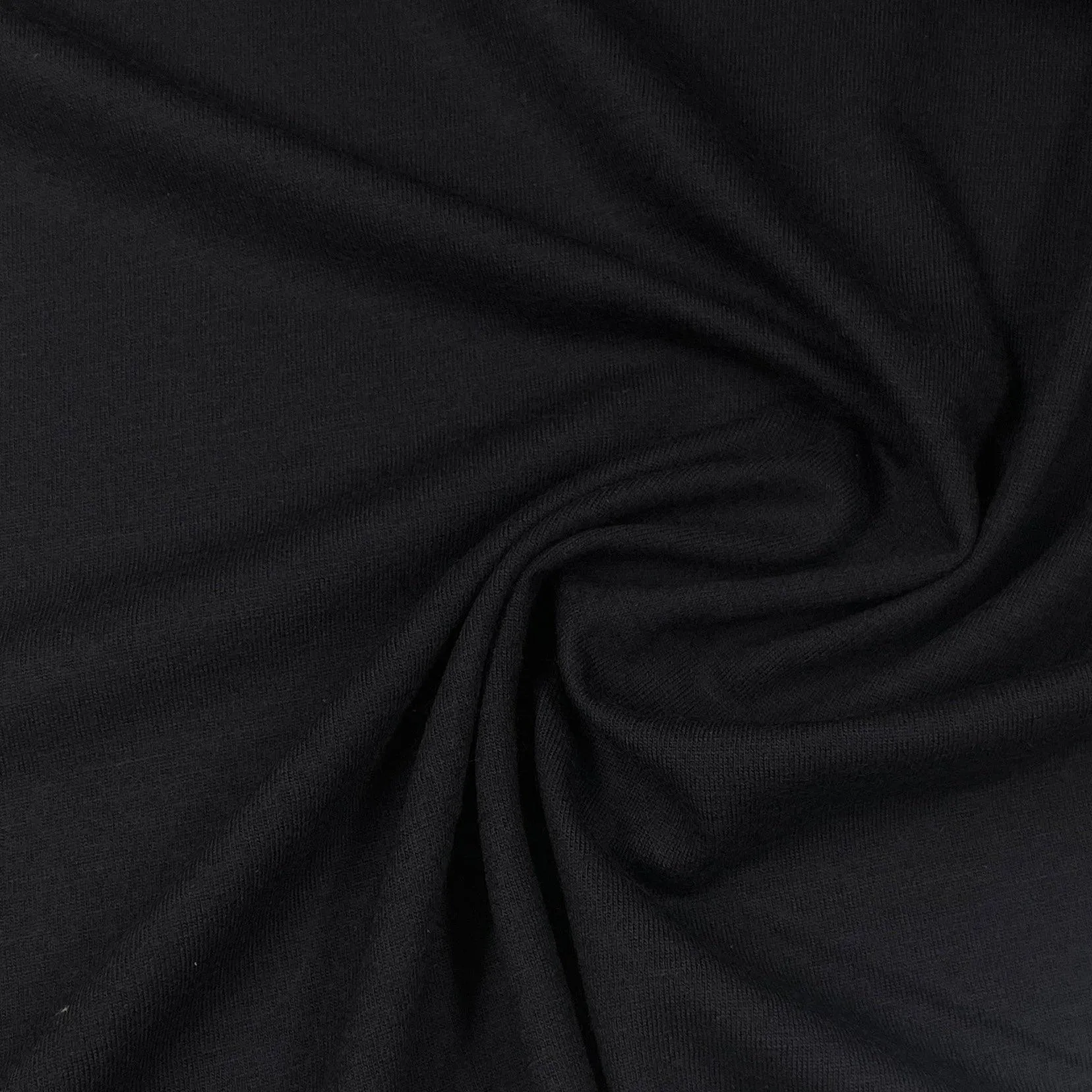 Black 100% Merino Wool Jersey Fabric - 225 GSM