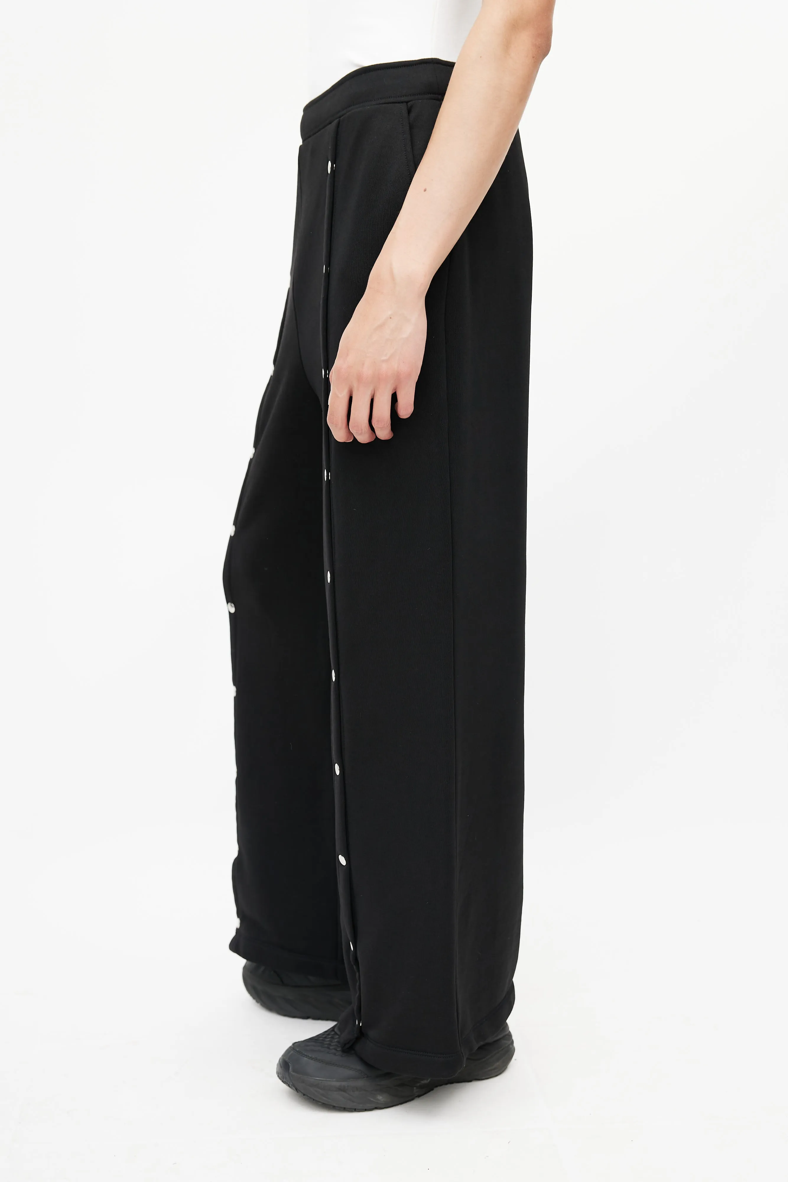 Black & Silver Snap Trouser
