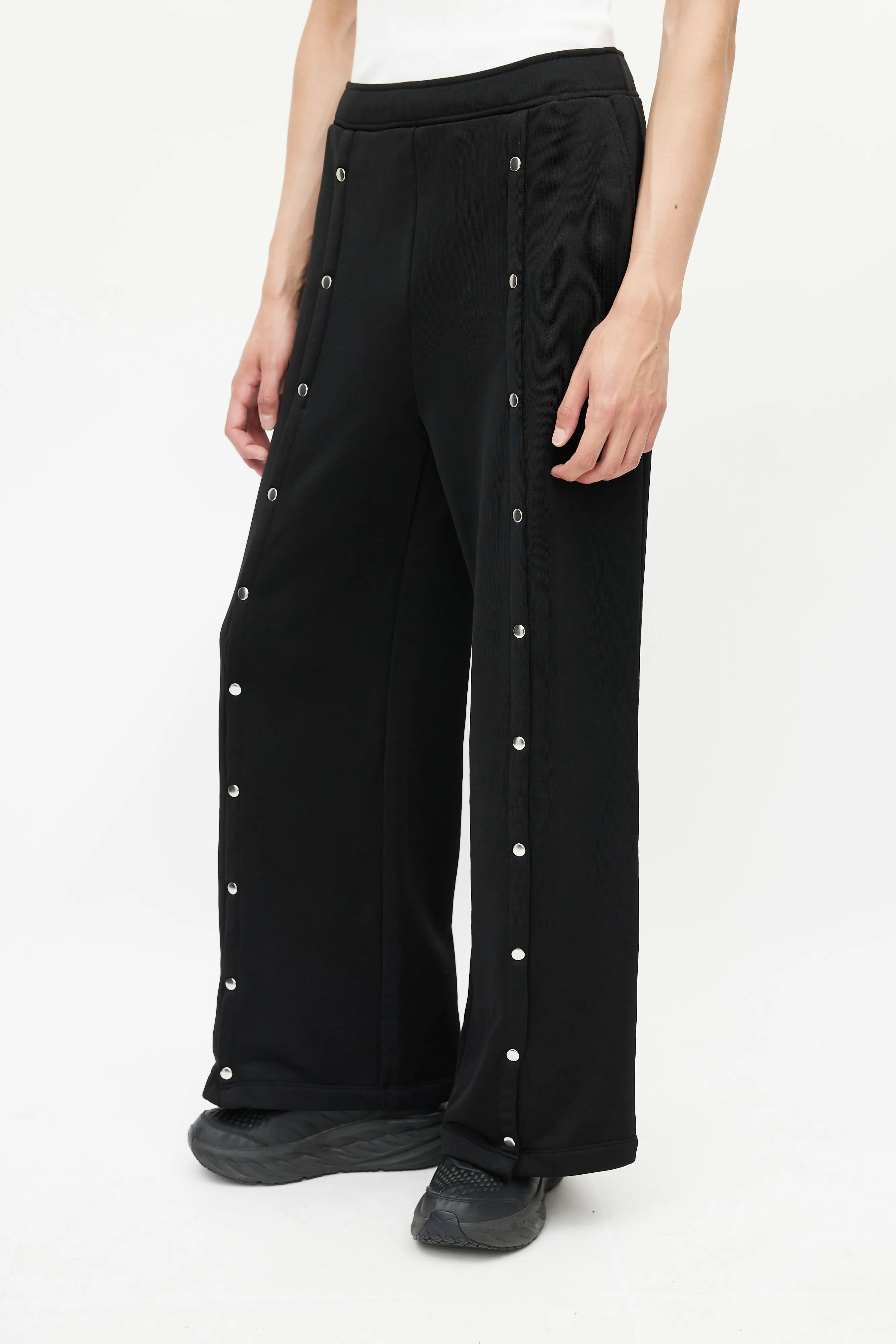 Black & Silver Snap Trouser