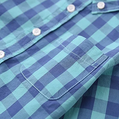 Boy Green/blue Long Sleeve Plaid Shirts