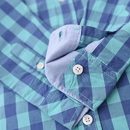 Boy Green/blue Long Sleeve Plaid Shirts