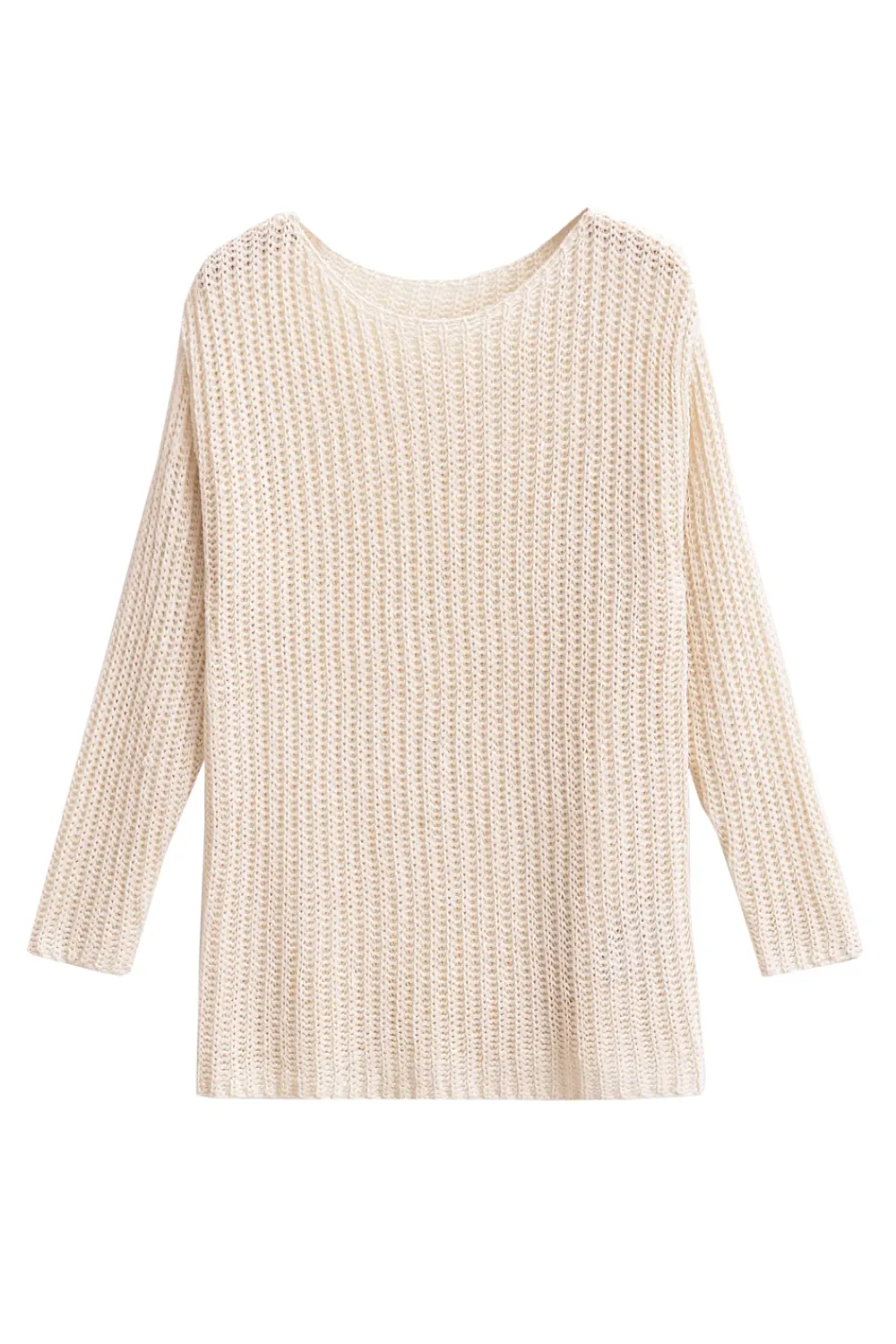 'Camila' Round Neck Ribbed Knit Sweater