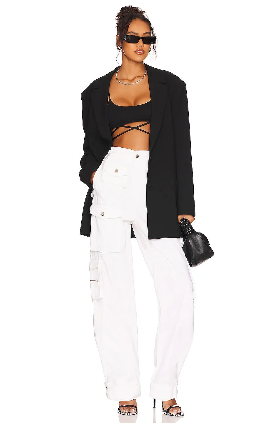 EB Denim Cargo trousers, white