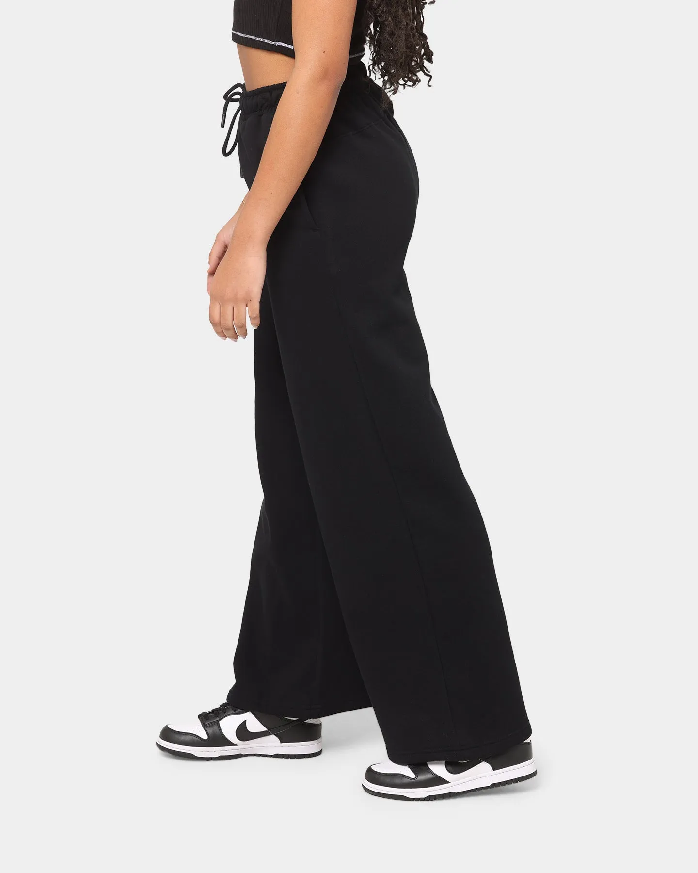 EN ES Women's Go Wide Leg Fleece Pants Black
