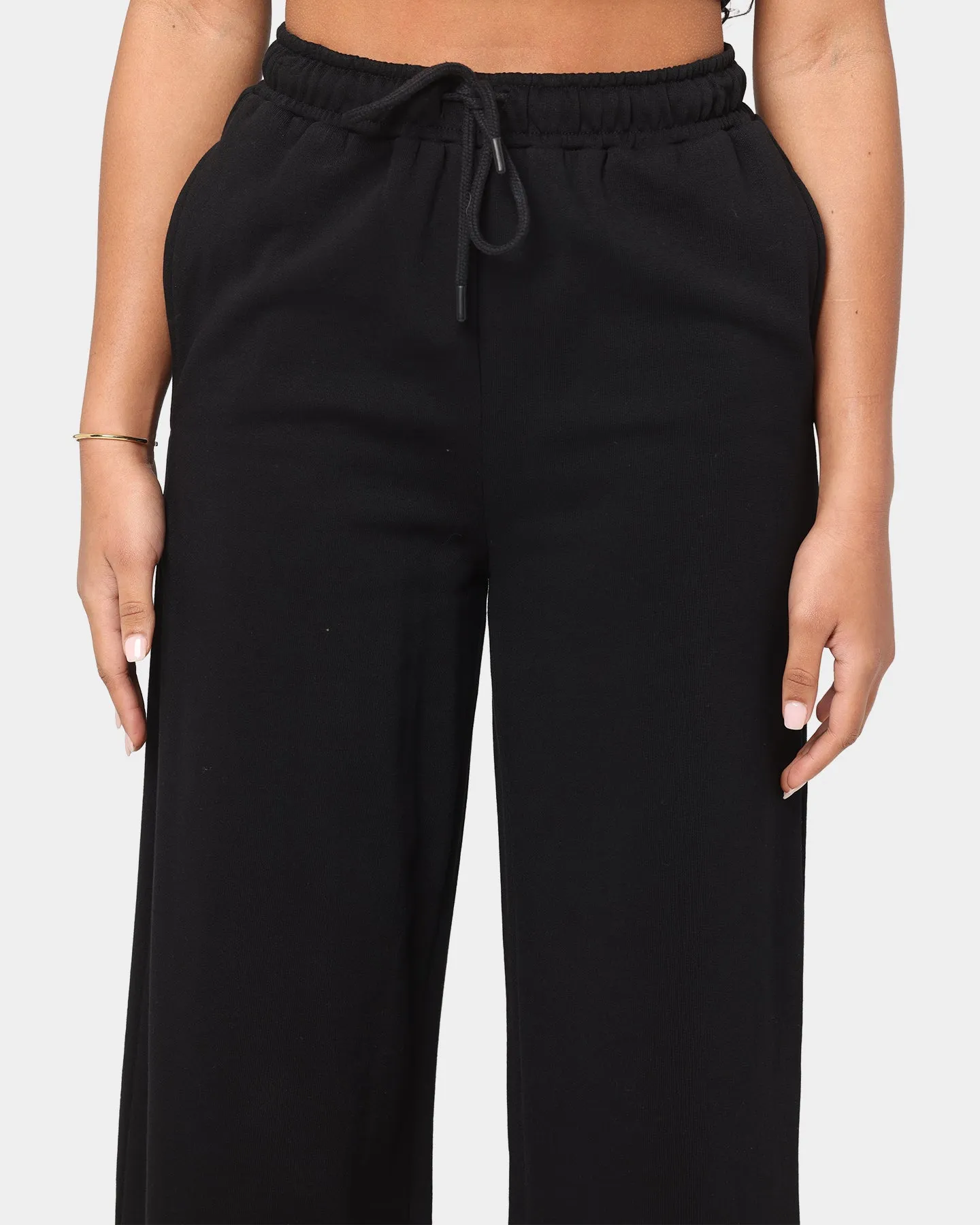 EN ES Women's Go Wide Leg Fleece Pants Black