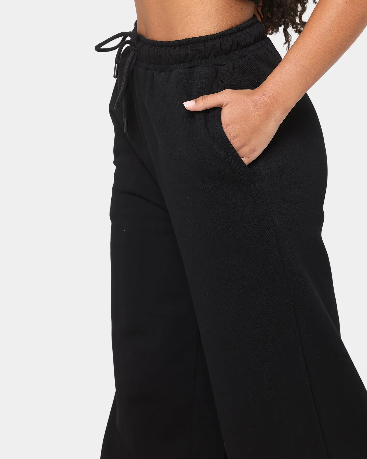 EN ES Women's Go Wide Leg Fleece Pants Black