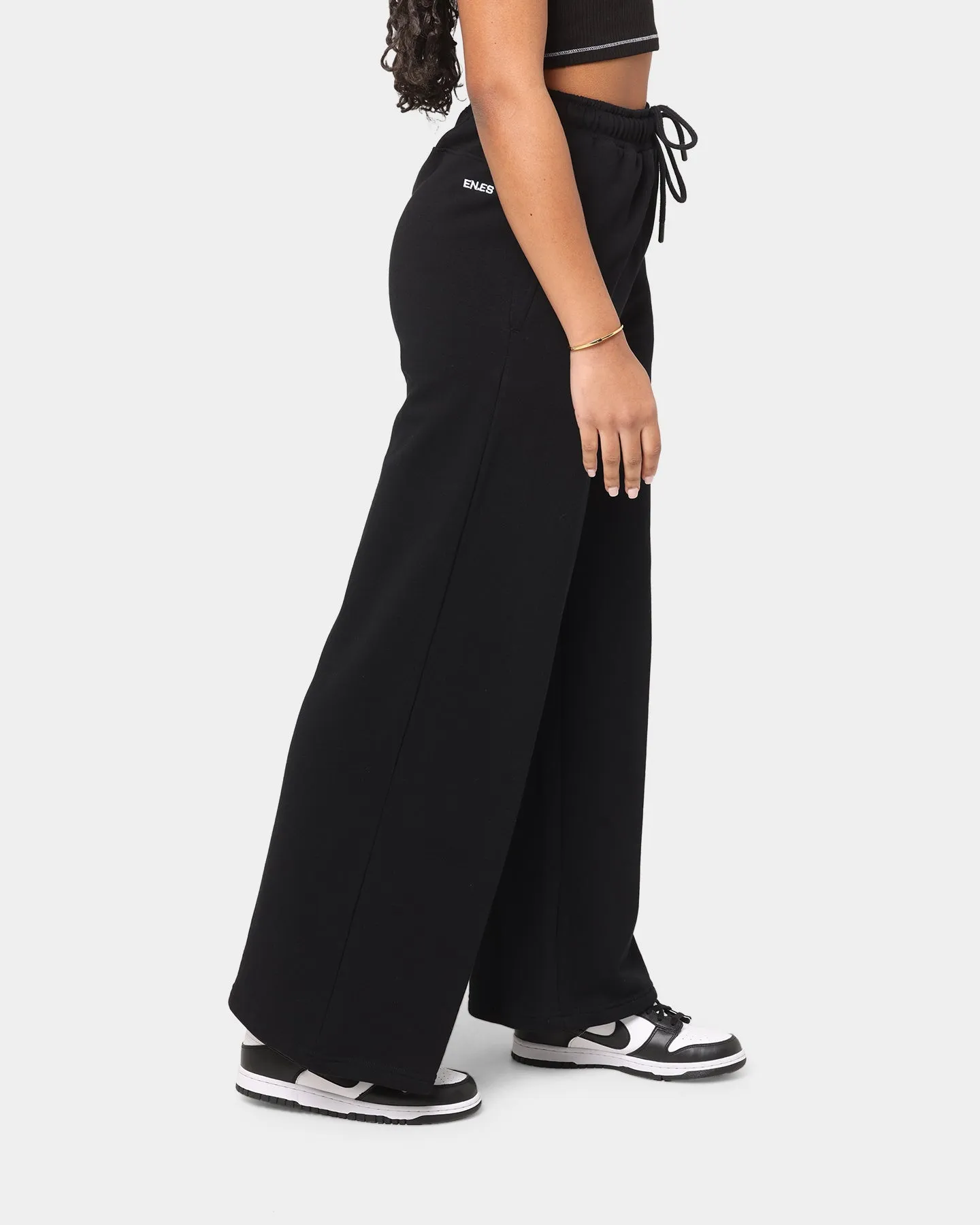 EN ES Women's Go Wide Leg Fleece Pants Black