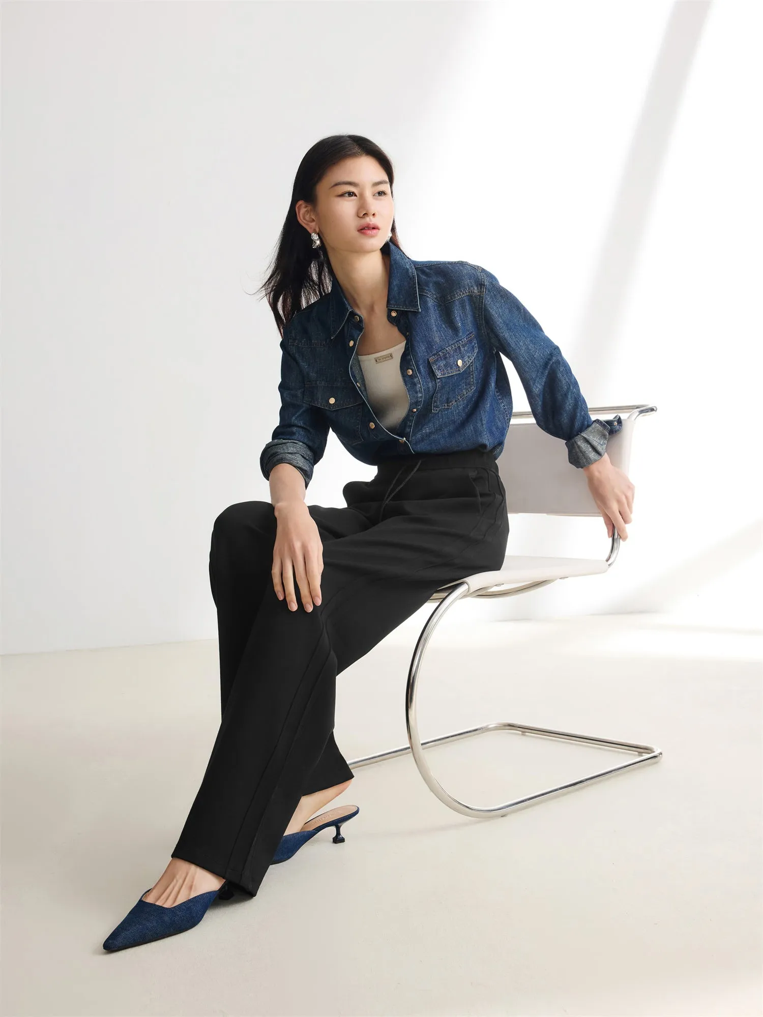 EP YAYING Stretch Suit Pants