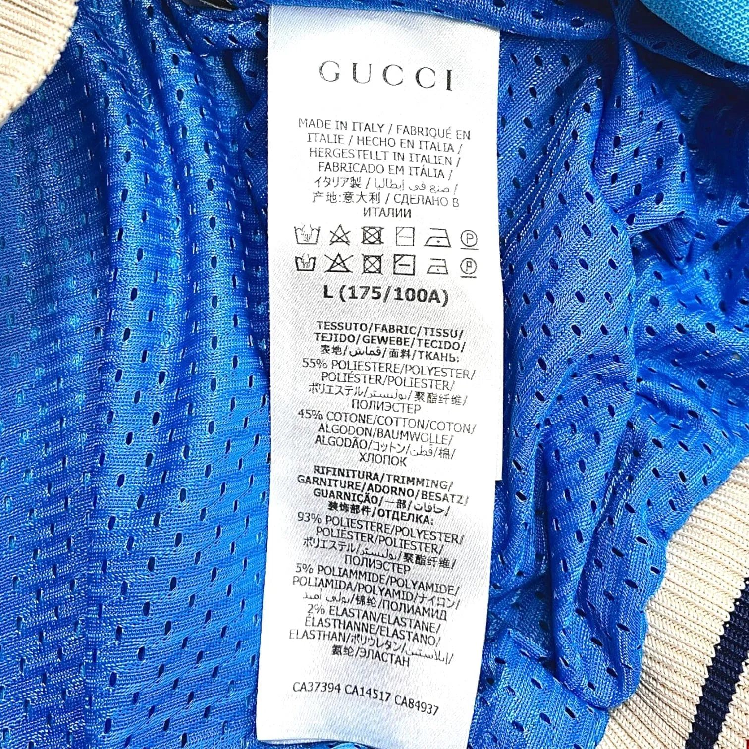 Gucci GG Patch Technical Track Jacket Blue Pre-Owned