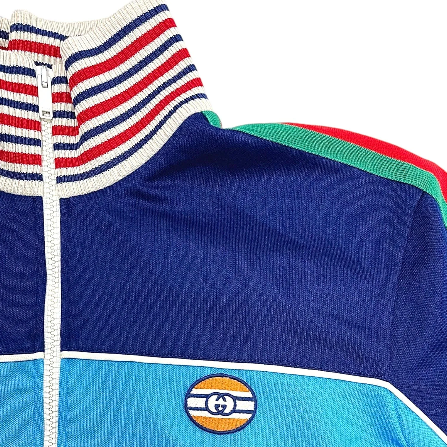 Gucci GG Patch Technical Track Jacket Blue Pre-Owned