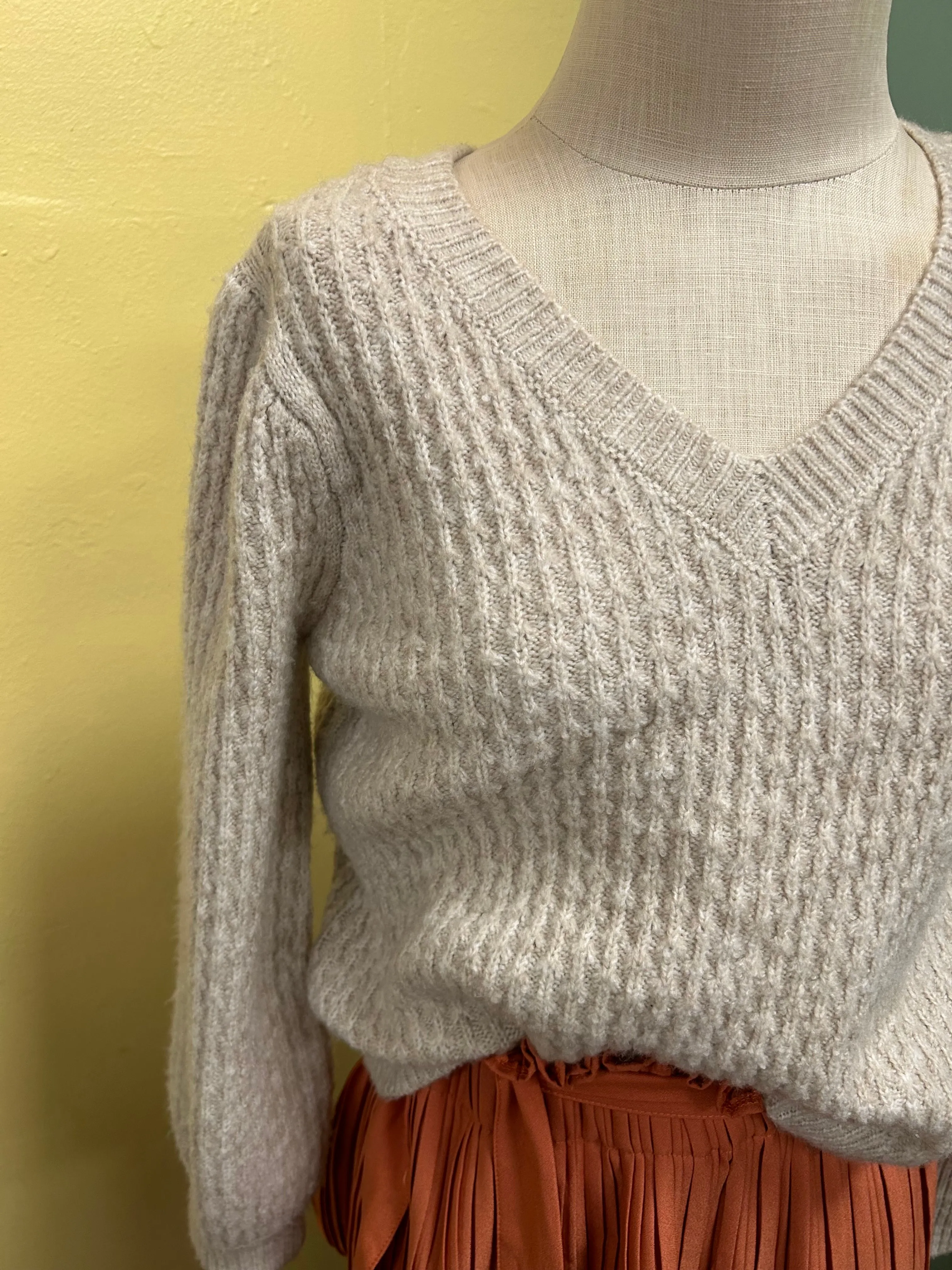 Hippie Rose Cream Sweaters, Medium