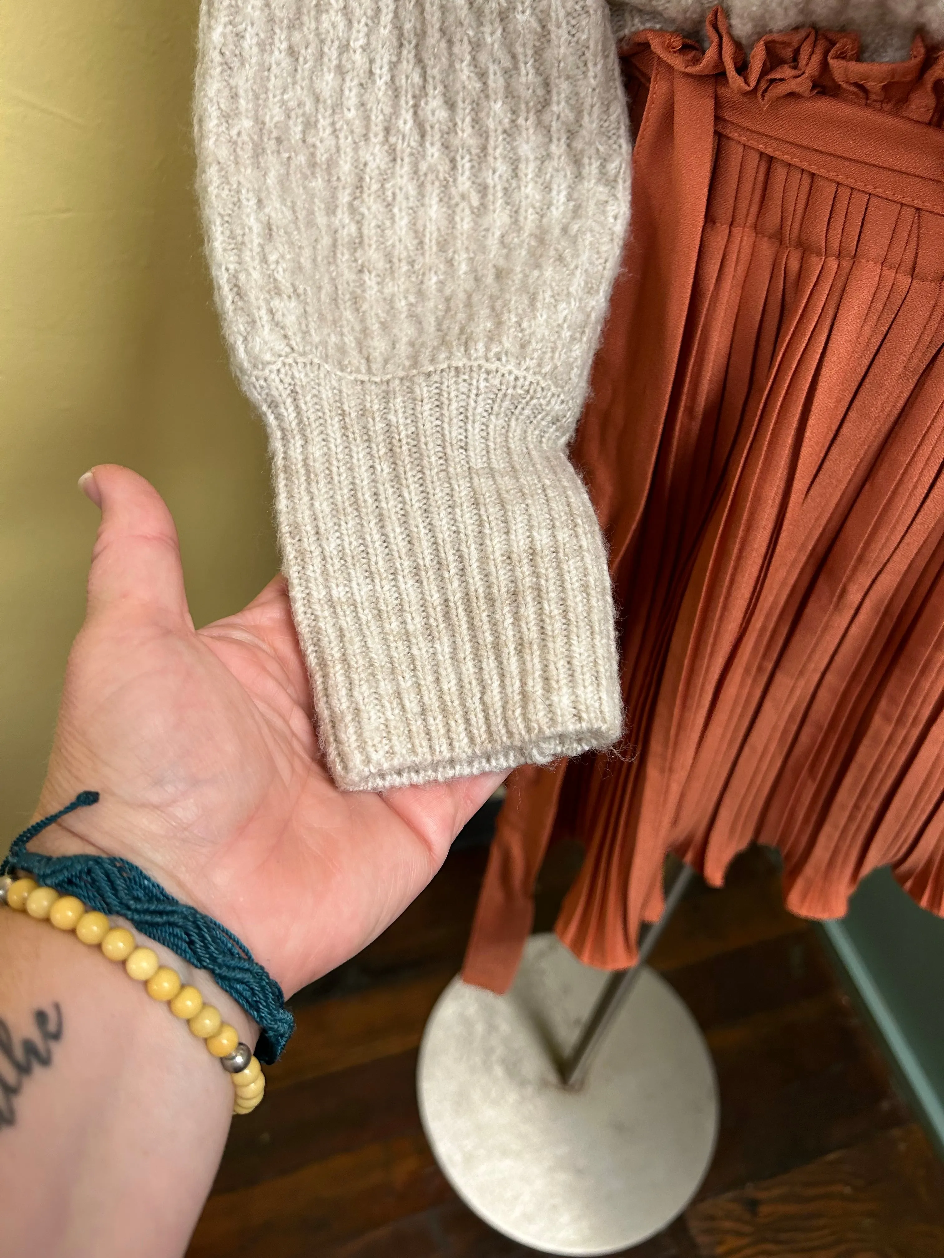 Hippie Rose Cream Sweaters, Medium
