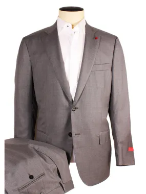 Isaia AquaSpyder 160s Wool Suit in Solid Medium Grey