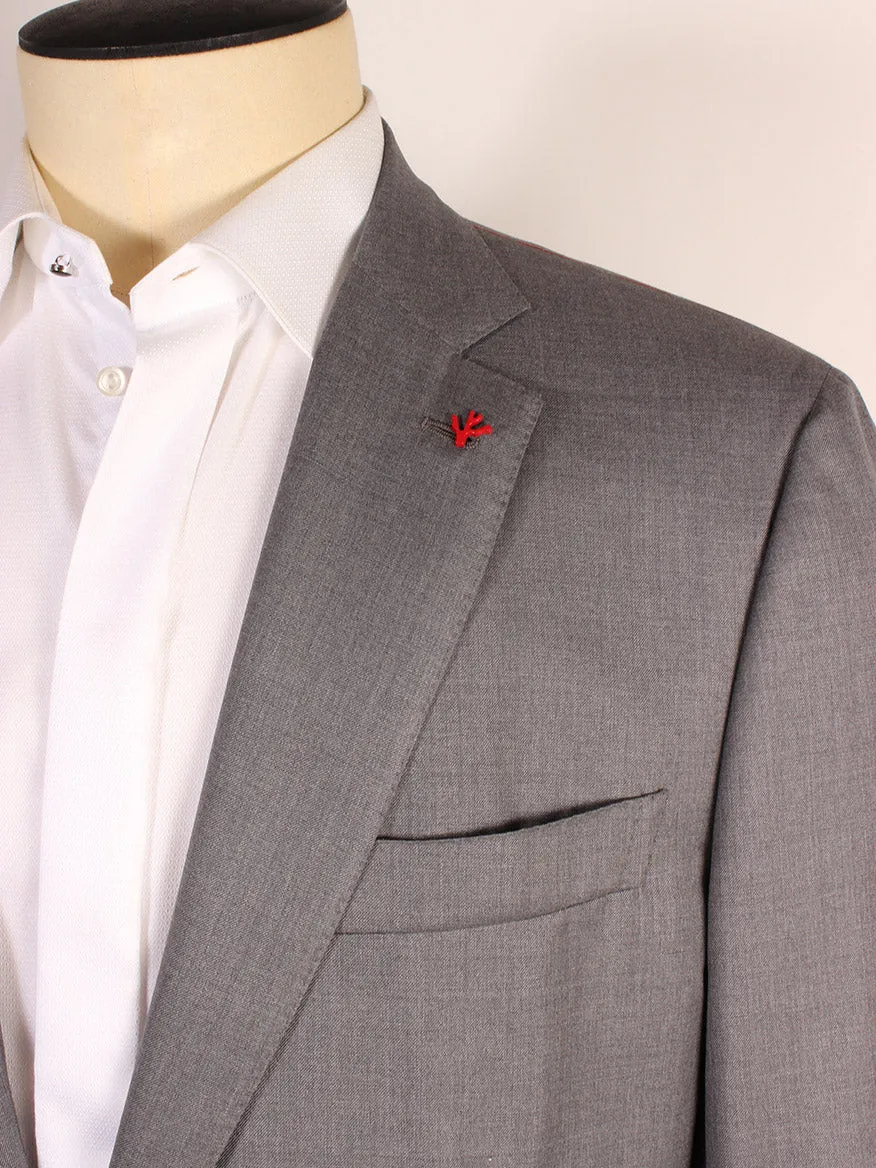 Isaia AquaSpyder 160s Wool Suit in Solid Medium Grey