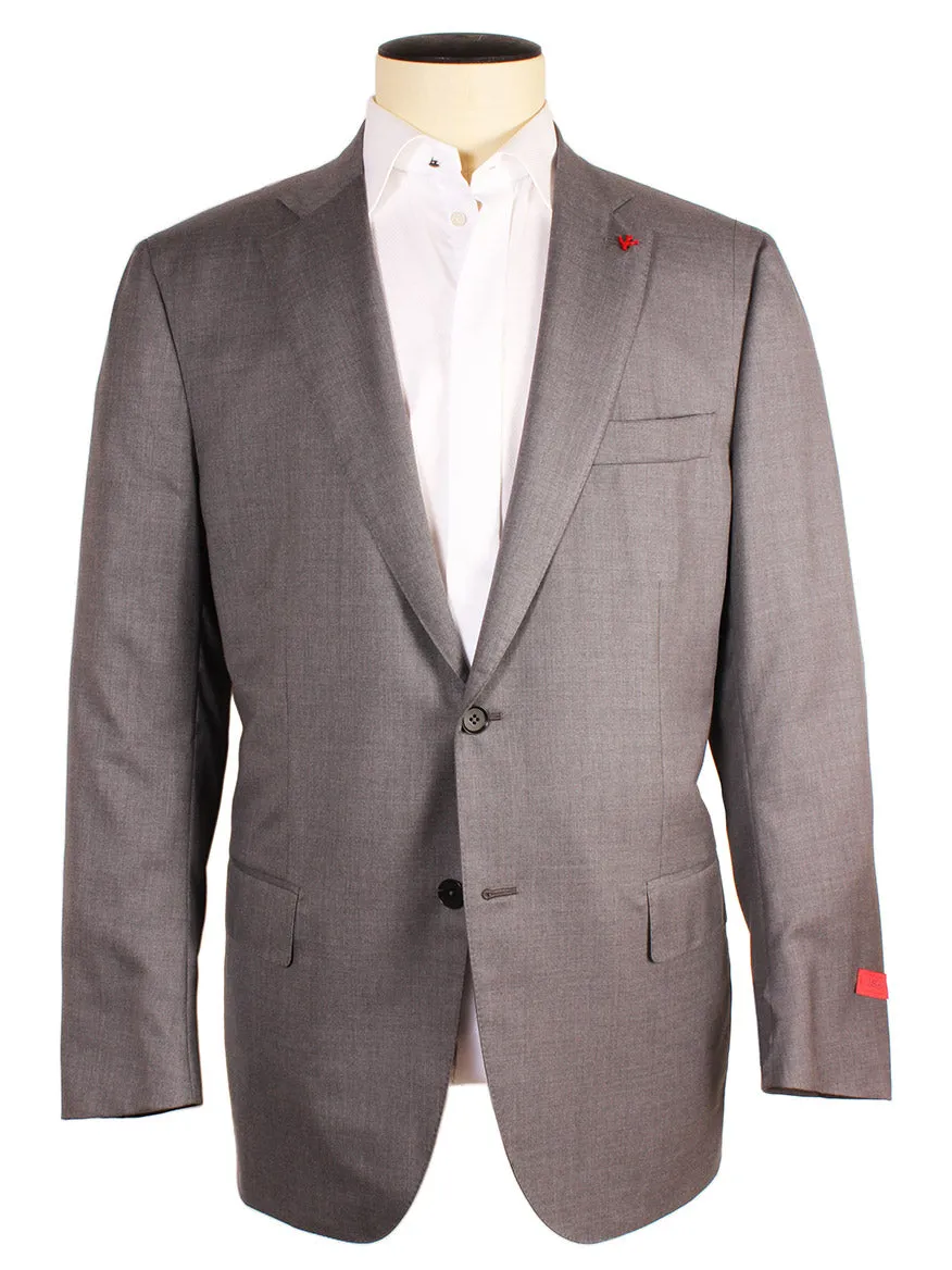 Isaia AquaSpyder 160s Wool Suit in Solid Medium Grey
