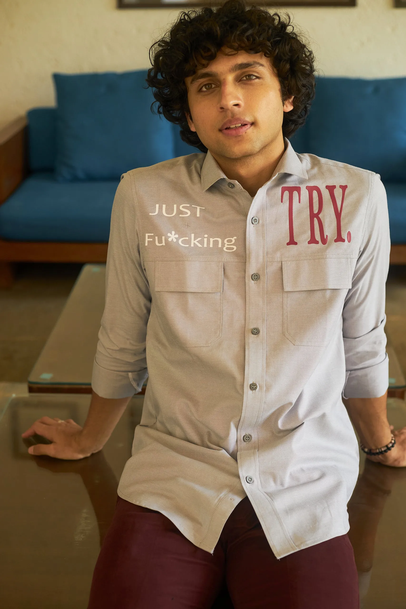 Just Fucking Try Grey Entrepreneurs Shirt