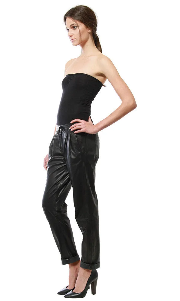 Leather Drawstring Pant