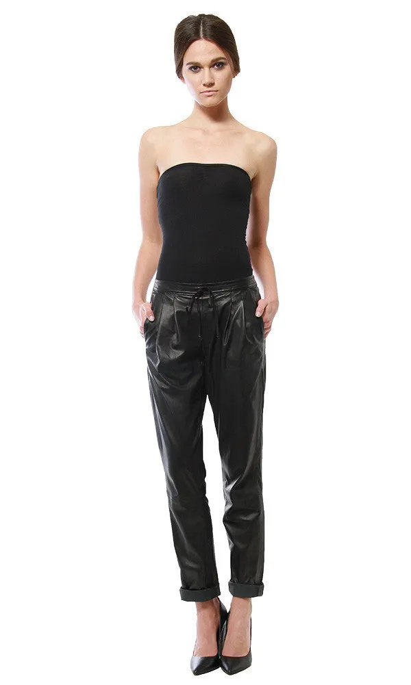 Leather Drawstring Pant