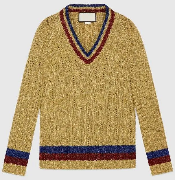 Lurex Cable Knit Sweater