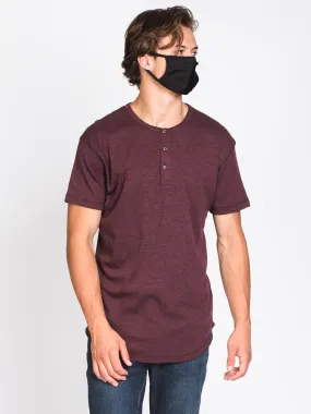 MENS LONGLINE SLUB HENLEY - CLEARANCE