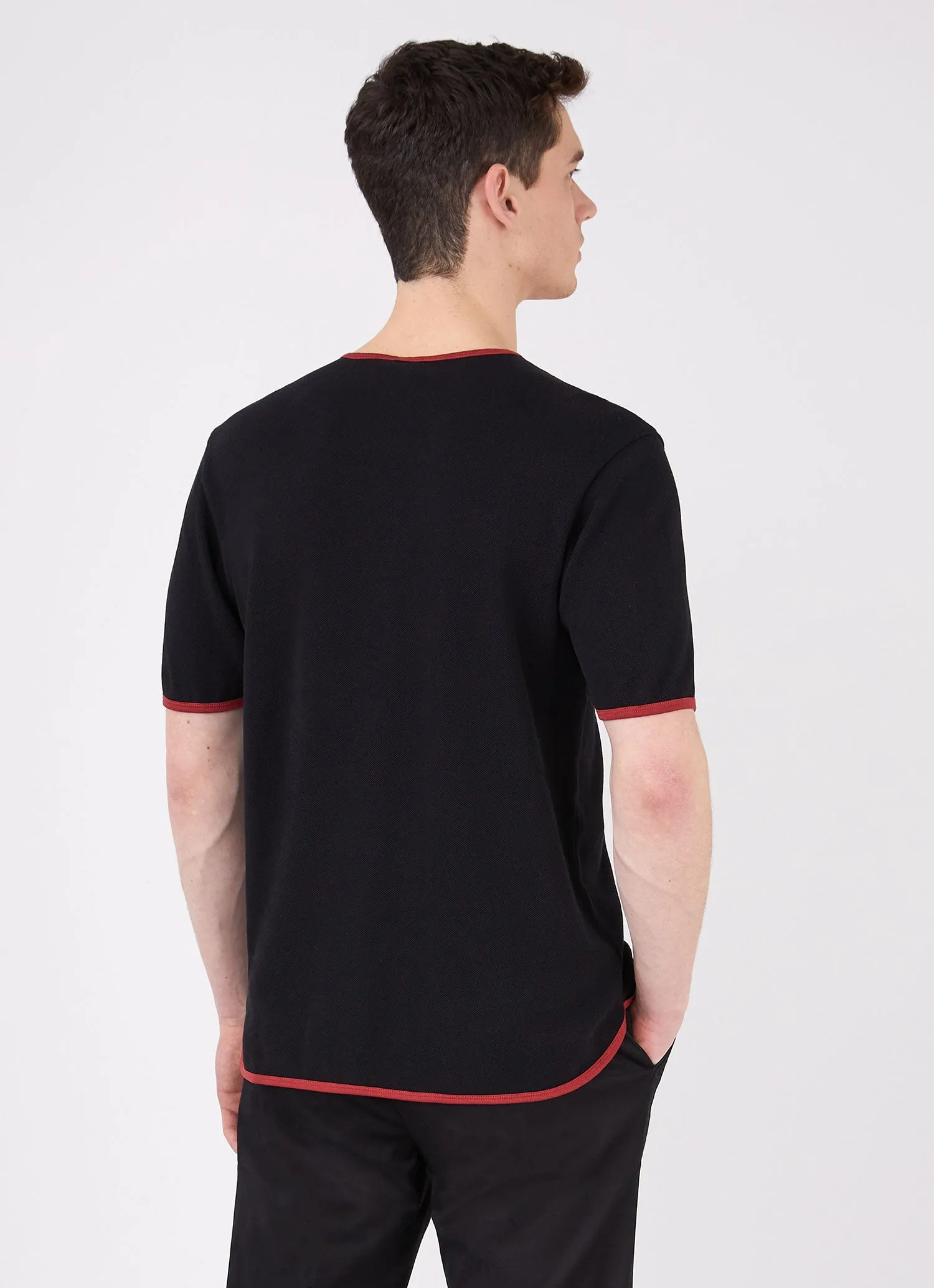 Men's Paul Weller College Henley in Black