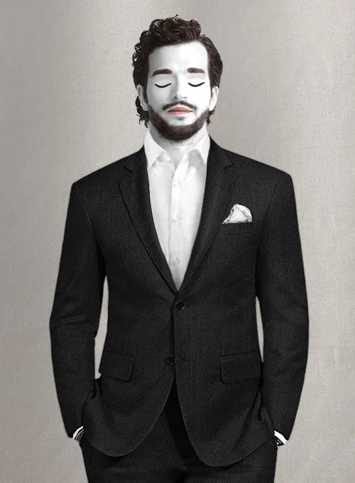 Napolean York Black Wool Suit