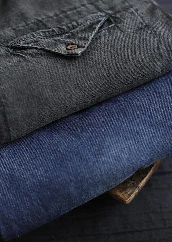 Organic Spring Casual Pants Denim Black Fabrics Cinched Pants