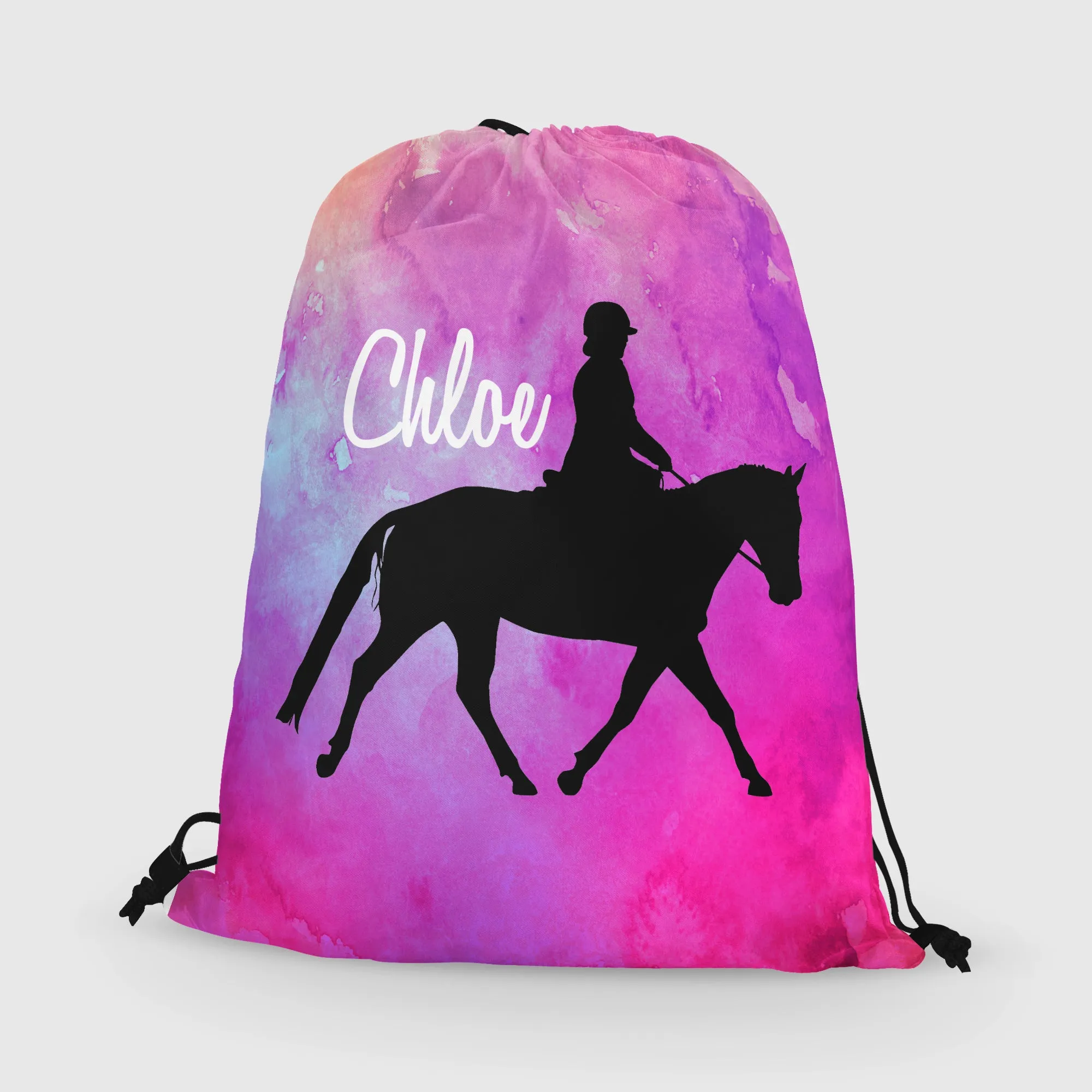 Personalized Horse Drawstring Bag, Custom Horse Drawstring Backpack Bag
