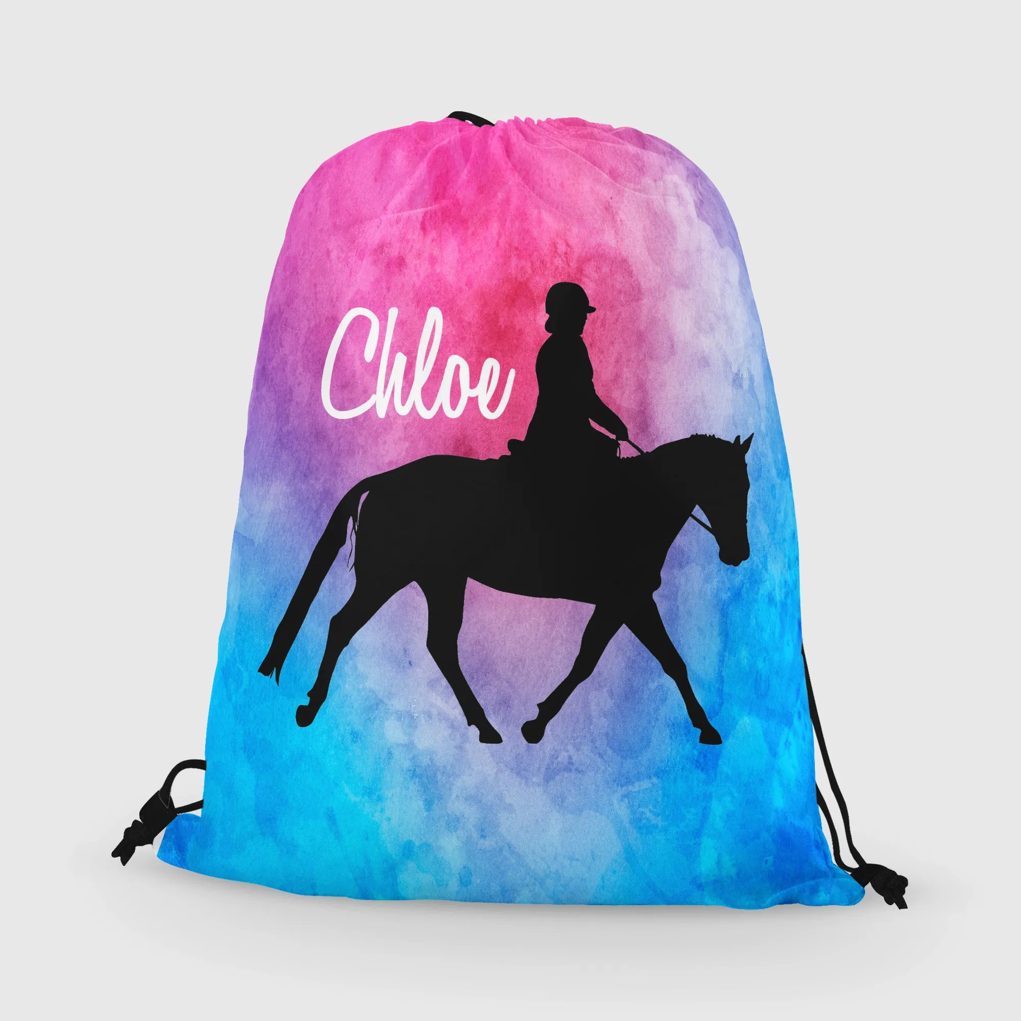 Personalized Horse Drawstring Bag, Custom Horse Drawstring Backpack Bag