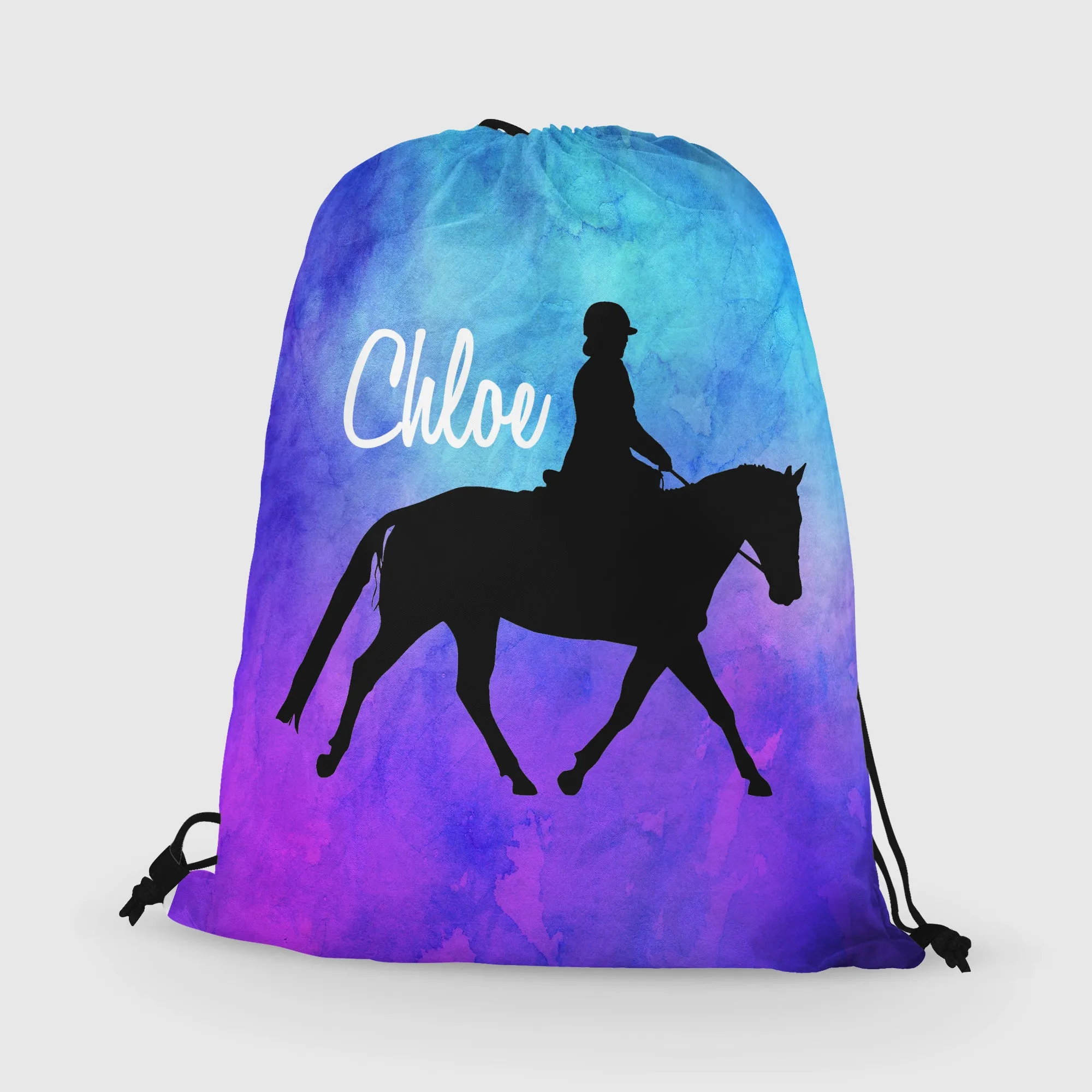 Personalized Horse Drawstring Bag, Custom Horse Drawstring Backpack Bag