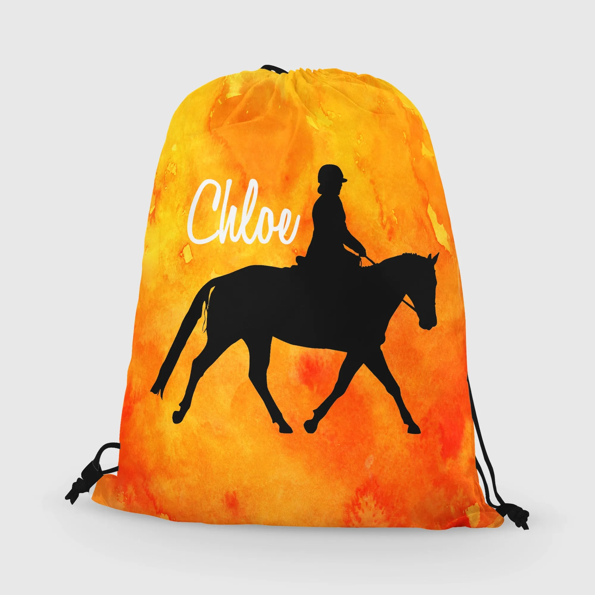 Personalized Horse Drawstring Bag, Custom Horse Drawstring Backpack Bag