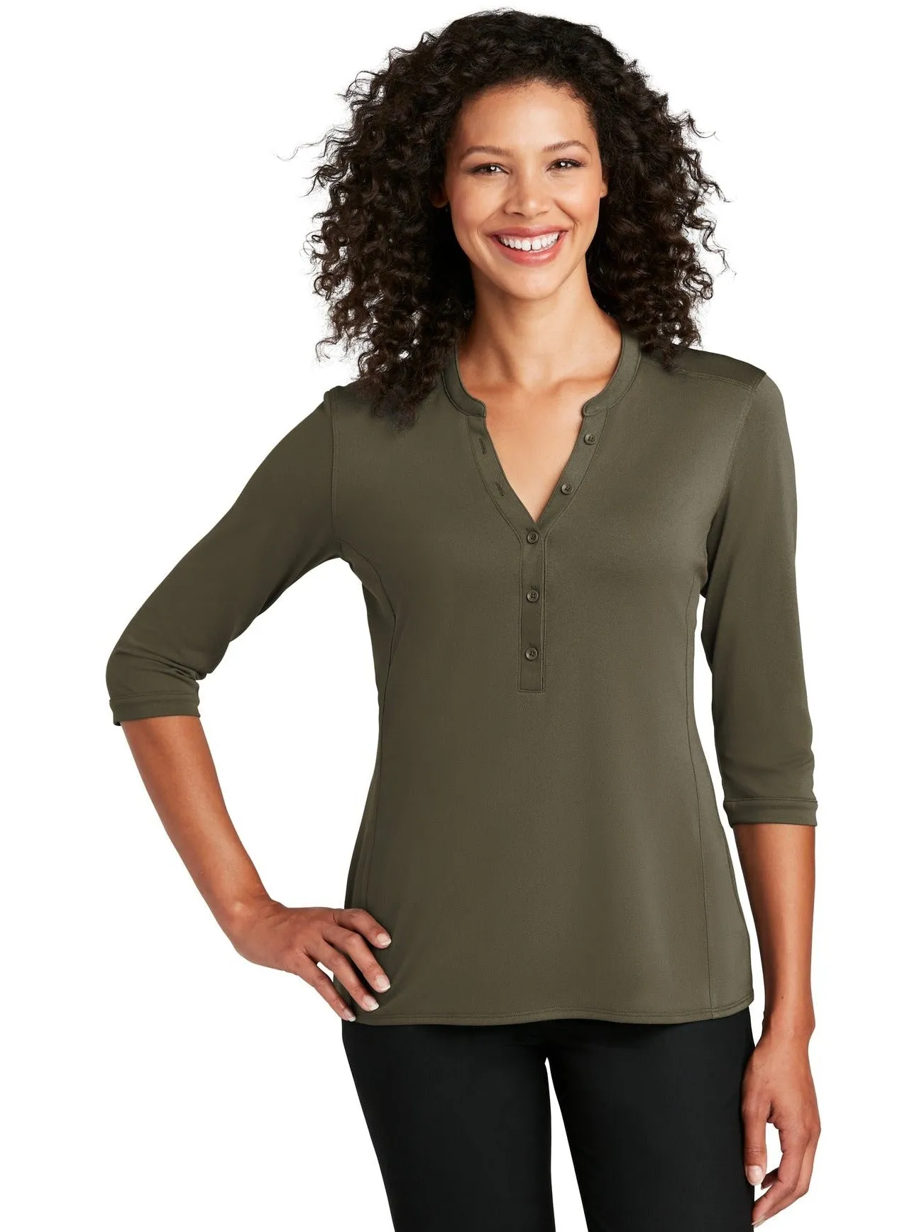 Port Authority Ladies UV Choice Pique Henley