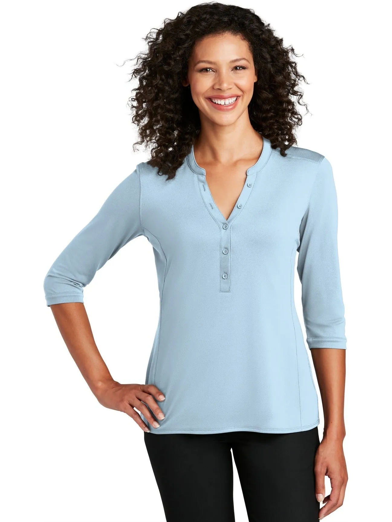 Port Authority Ladies UV Choice Pique Henley