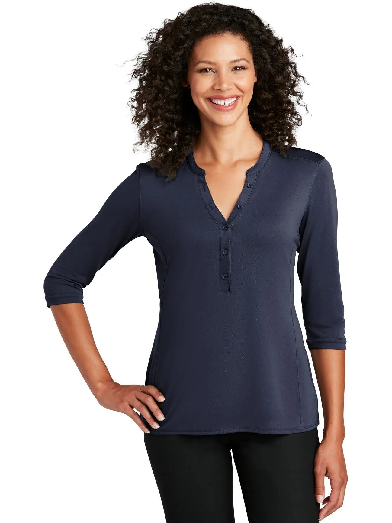 Port Authority Ladies UV Choice Pique Henley
