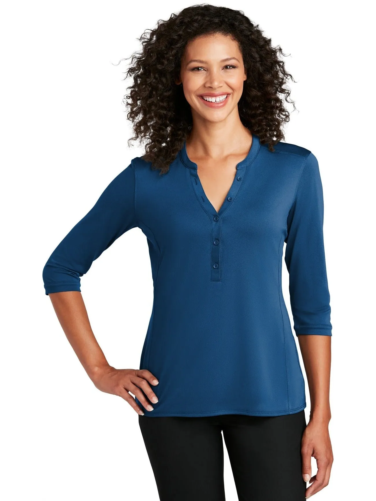 Port Authority Ladies UV Choice Pique Henley