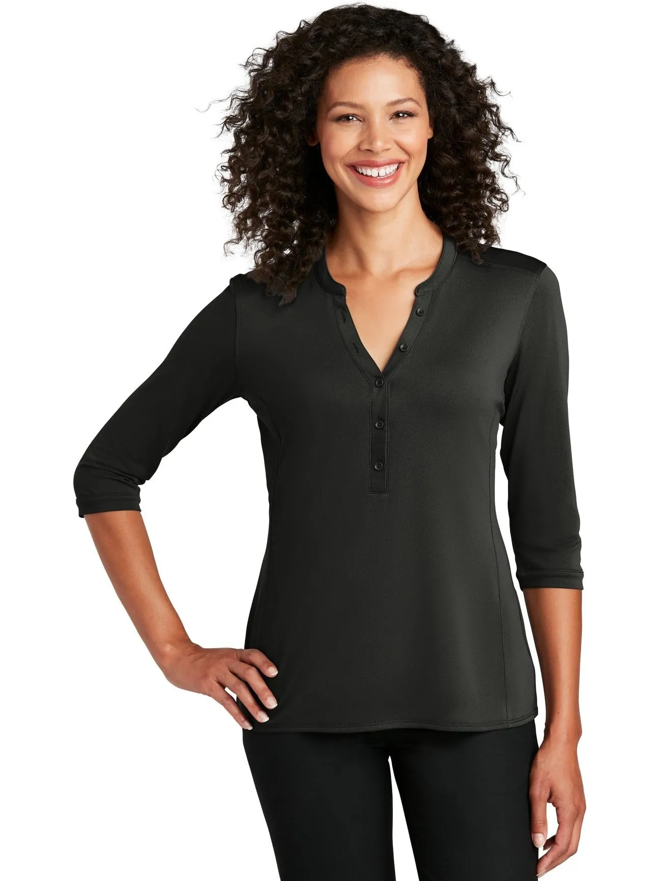 Port Authority Ladies UV Choice Pique Henley