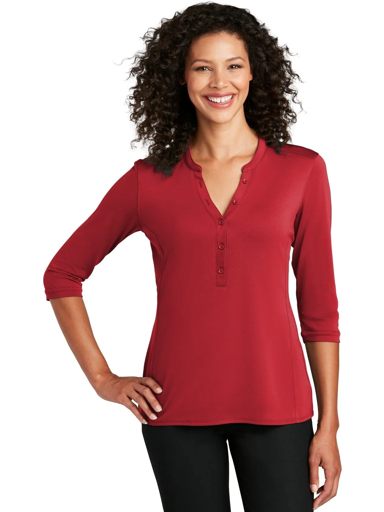 Port Authority Ladies UV Choice Pique Henley