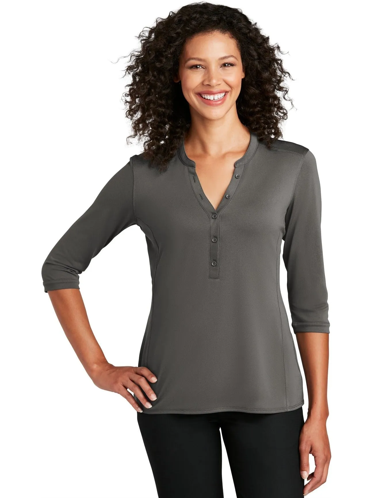 Port Authority Ladies UV Choice Pique Henley