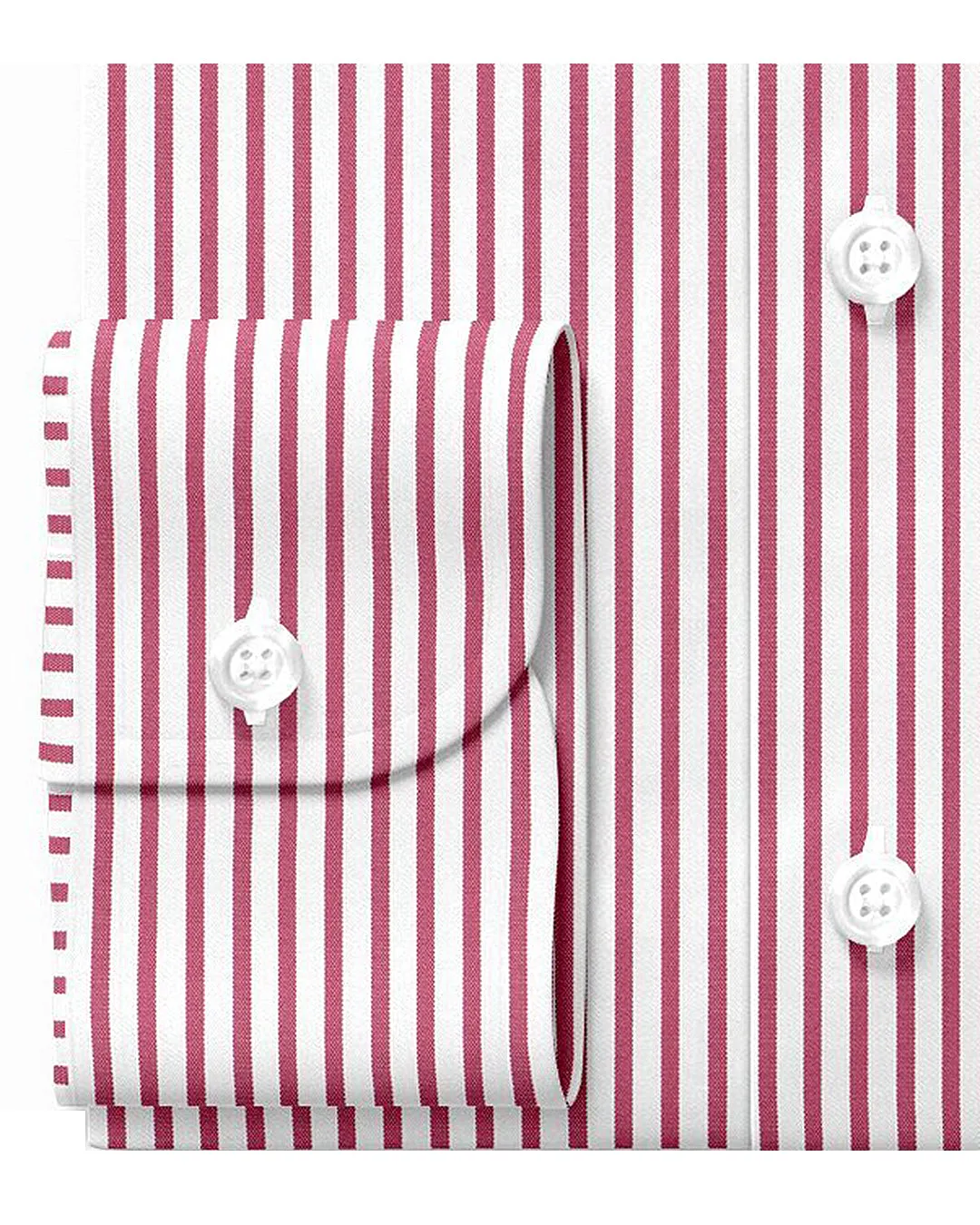 Red-Pink Dress Stripes on White Oxford