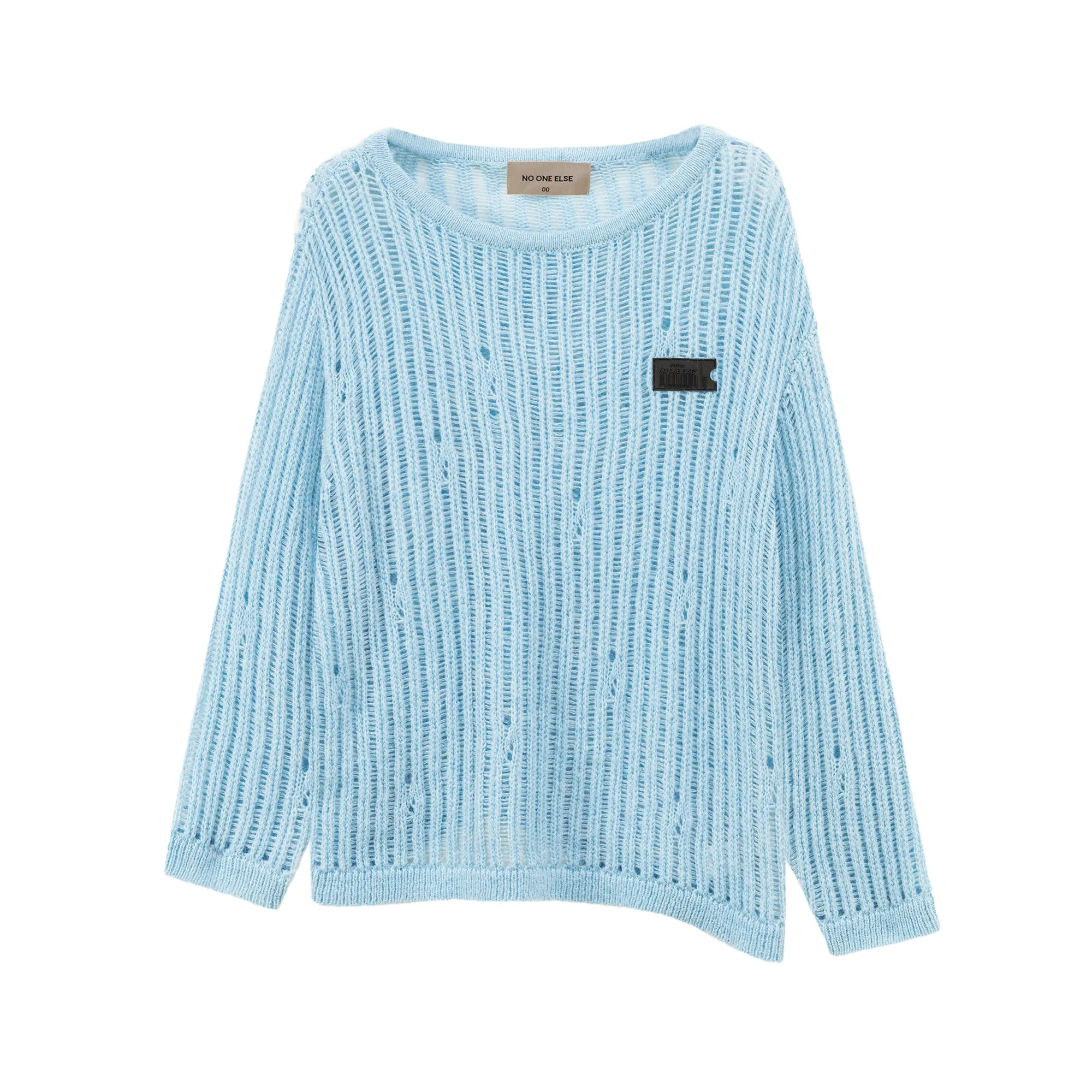 Ribbed Open Knit Loose Fit Sweater