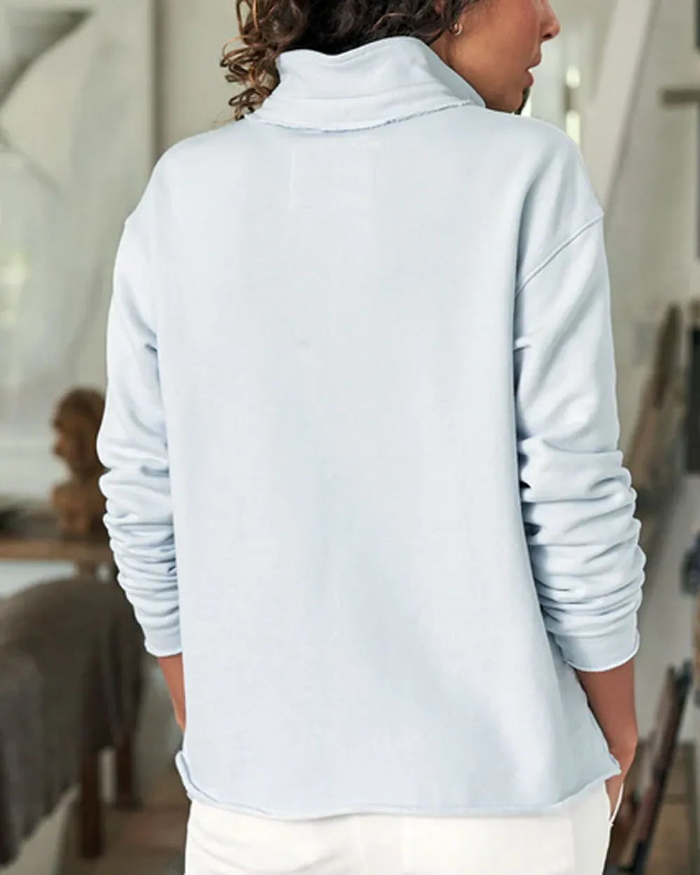Shirting Blue Popover Henley Top