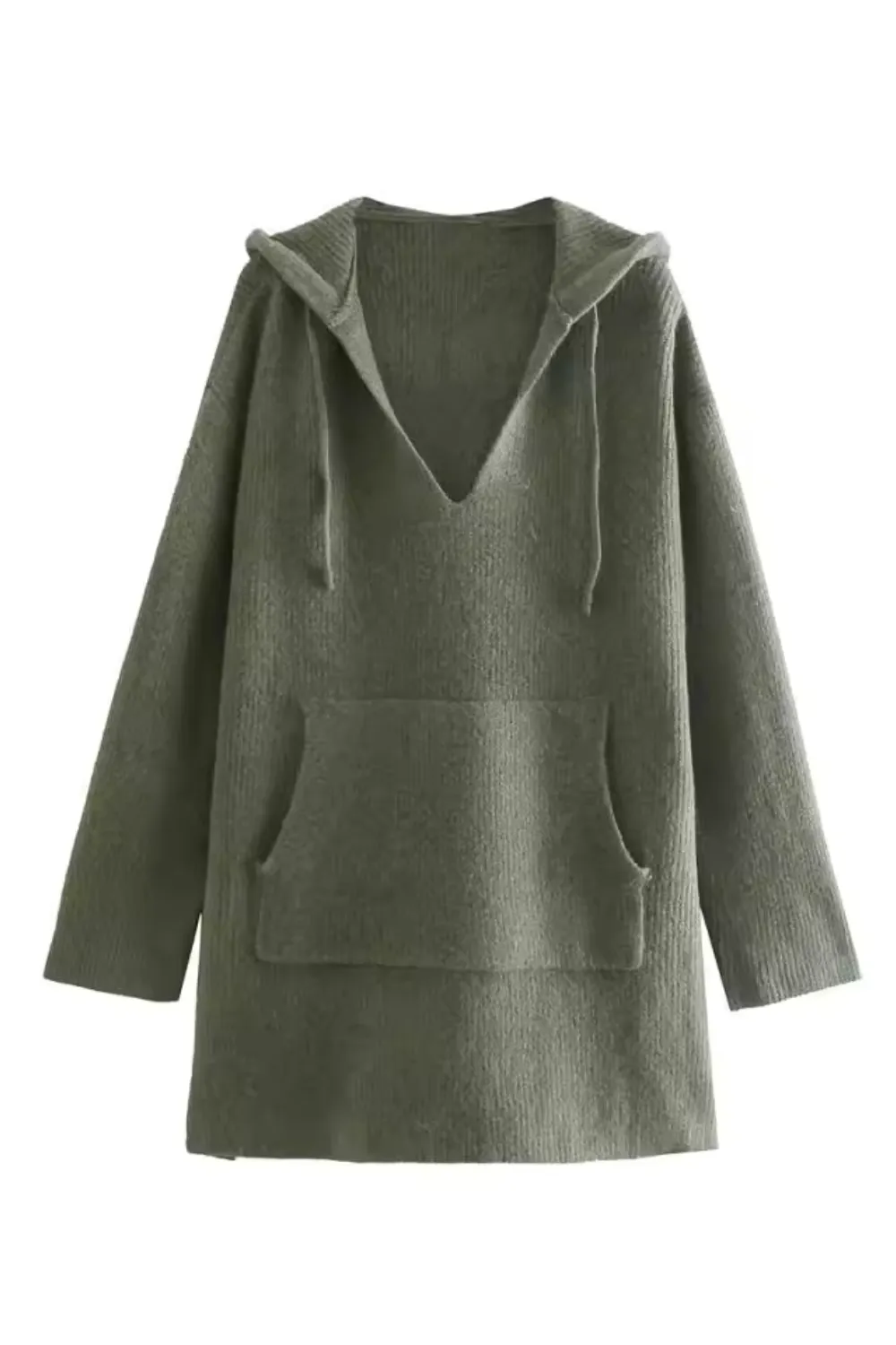 'Tori' V-Neck Hooded Sweater