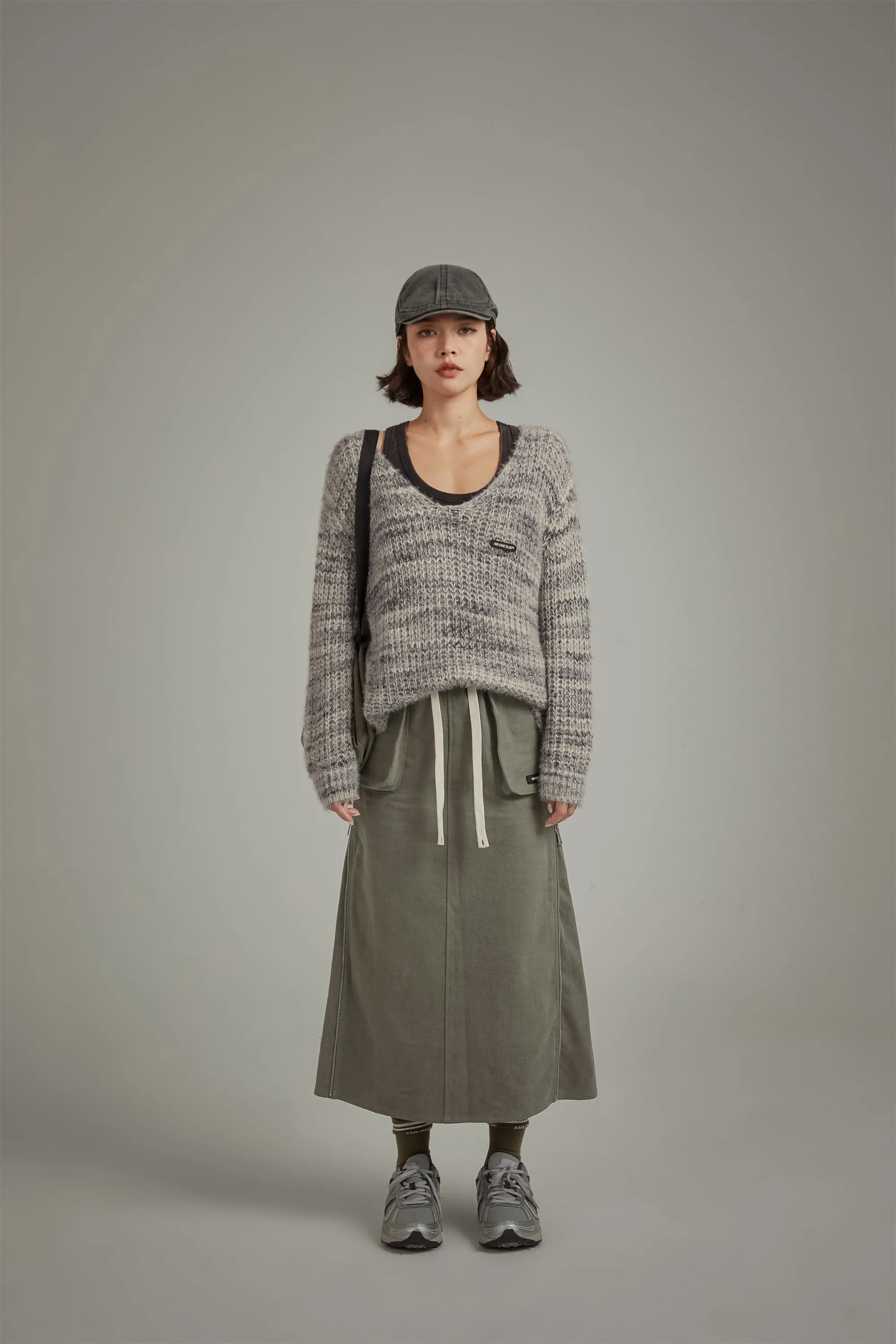 V-Neck Boxy Knit Sweater