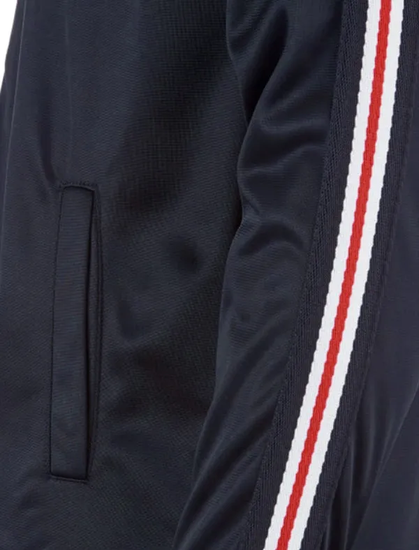 Vintage Zip Through Track Jacket with Funnel Neck in Navy